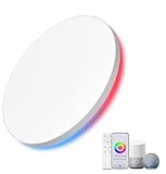 AmazeFun LED Deckenlampe 48W - Deckenlampe Dimmbar & RGBIC Nachtlicht - Smart Deckenleuchte mit Fernbedienung - Alexa/Google kompatibel, 4500lm, für Wohnzimmer, Schlafzimmer, Küche (48W-37CM)