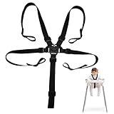 5 Punkt Gurt Hochstuhl,Gurt,Stokke Gurt,Gurt Stuhl,Hochstuhl Sicherheitsgurte,Für Buggy, Kinderwagen Und Hochstuhl, Kindersitz, Hochstühle Gurt(Schwarz)