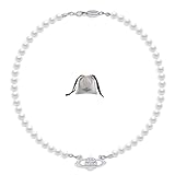 NEVEGE Saturn Planet Perlenkette für Damen Perlen Kristall Strass Halskette Beste Freundin Freundin Geburtstag Jubiläum Schmuckgeschenk