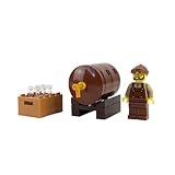 Lego MOC Winzer mit Weinfass und Minifigur – 39-teiliges Diorama zum Bauen für Sammler und MOC-Fans