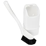 Klobürste WC Bürste klein Toilettenbürste Mini Bürste für Chemietoiletten Camping Boot Toilette Reinigung Zubehör mit Bürstenhalter Kunststoff Halter weiß Outdoor WC Garnitur Set Reisemobil Badezimmer