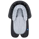 INFANZIA 2-in-1 Kopf- und Körperstütze für Babys, Neugeborene, extra weiche Kinderwagenkissen, Autositzeinlage, Jahreszeiten, Schwarz