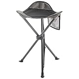 EVER ADVANCED Klapphocker Faltbar Dreibeinhocker Ultraleicht, Campinghocker 53.3cm Hoch 102KG Belastbar mit Seitentasche, Tragbarer Angelhocker Klappbar für Camping Jagd Wandern Angeln