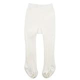 Zando Kinder Strumpfhosen Mädchen Baby-Strumpfhosen Baumwolle Socken Kinderstrumpfhose Leggings Baby Kleinkind Weiß 6-12 Monate (Tag Size M)