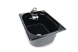 Edelstahl Spülbecken Camping Spüle Waschbecken Design schwarz + Ablauf 325x265x150mm Barwig schwarz chrome Design Wasserhahn integriert (ad-ideen)