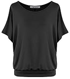 Van Der Rich ® - Oversize T-Shirt mit Fledermausärme - Damen(Schwarz, M)