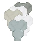 Kindsgard Rip Wickelbody 5er-Pack Langarm Grün - Größe 56 - Baby Rip Body - Einfaches An- & Ausziehen - Zertifiziert nach OEKO-TEX Standard