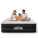 Airefina Luftbett 2 Personen, Luftmatratze Selbstaufblasend mit Integrierter Pumpe, Aufblasbare Matratze in 3 Minuten, Luftbett für Camping &Heimgebrauch, Langlebig Gästebett -203 x 152 x 46cm