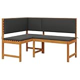 vidaXL Garten-Eckbank mit Kissen 140x100x91 cm Massivholz Akazie