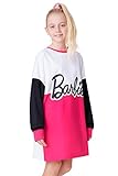 Barbie Pullover Kleid Kinder Mädchen (Weiß/Rot, 7-8 Jahre)