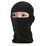 Eskvom Kinder Skimaske Sturmhaube, dünne Helm-Liner, Gesicht und Hals, Maske für Jungen und Mädchen, Schwarz