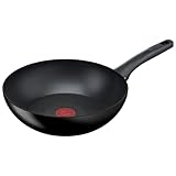 Tefal Hard Titanium On Wokpfanne Induktion 28 cm, Antihaftversiegelung, Thermo-Signal bei idealer Brattemperatur, für alle Herdarten geeignet, Aluminium, schwarz, G28819