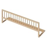 Bellabino Yuna Rausfallschutz – Kinder Bettschutzgitter 115 cm breit – aus Kiefer Massivholz Natur – klappbares Bettgitter für Kinderbett & Reisen – vormontierter Fallschutz für Kleinkinder & Babys