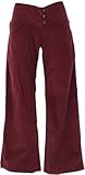 GURU SHOP Cordhose mit Leicht Ausgestelltem Bein - Weinrot, Damen, Baumwolle, Size:M