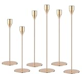 Kerzenständer Gold 6 Set,Kerzenständer Stabkerzen 33/29/23cm,Metall KegelKerzenleuchter Vintage Dekoration,Hochzeit Kerze Stand,Perfekt für romantische Abendessen, Jubiläum und Hochzeitszeremonien