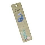 minimutz Lesezeichen Kinder, Personalisiert mit Name, Jungen Buchzeichen mit buntem Aufdruck, Geschenk Leseratten Unterwasserwelt Meer Wal