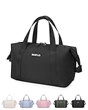 ECOHUB Reise Kulturbeute für Damen, Wasserabweisende Kulturtasche mit Weit Geöffnete, Leichtgewicht Kosmetiktasche, Recycelt Make Up Tasche, Schminktasche für Alltag(Schwarz)