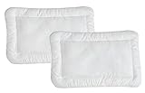 KiGATEX 2er Pack Babykissen 40x60 cm – Kinder Flachkissen für Allergiker – weich & atmungsaktiv – Öko-Tex 100 Zertifiziert – waschbar 95°C & trocknergeeignet – Mikrofaser-Kissen mit Klimafaserfüllung