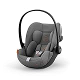 CYBEX Gold Babyschale Cloud G i-Size Comfort, Inkl. Neugeboreneneinlage, Ab Geburt bis ca. 24 Monate, Für Kinder ab 40 cm bis 87 cm, Max. 13 kg, Lava Grey