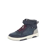 s.Oliver Jungen Sneaker hoch mit Klettverschluss Wasserabweisend, Blau (Navy Comb.), 33 EU