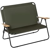 Outsunny Faltstuhl 2-Sitzer faltbar Campingstuhl mit Armlehnen Getränkehalter Outdoor Klappstuhl bis 160 kg belastbar robust Angelstuhl Gartenstuhl für Garten Camping Strand