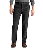 L S U Herren Bürohose Cordhose aus leichtem Baumwollkord in 3 Beinlängen, legere Smart-Arbeitshose mit Taschen, Größenbereich 30 bis 50, Schwarz , 32W x 29L