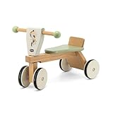 Tiny Love Holz Laufrad , Laufrad, Baby Lauflernrad, gummierte Räder, fördert motorische Fähigkeiten, kognitive Entwicklung, bequemes natürliches Design, 18–36 Monate, Boho Chic