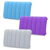 SUPRROW Aufblasbares Kissen, 3 Stück Sitzkissen Aufblasbar Luftkissen Kopfkissen Ultraleicht Reisekissen Komprimierbar Camping Reisekissen Für Auto Büro Wochenendausflug Strandurlaub Zelturlaub