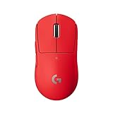 Logitech G PRO X Superlight kabellose USB Gaming-Maus, Ultra-leicht, Hero 25K Sensor, 25.600 DPI, 5 programmierbare Tasten, Lange Akkulaufzeit, integrierter Speicher, für E-Sport, PC/Mac - Rot