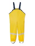 Playshoes Matschhose Regenlatzhose Fleece-Futter Unisex Kinder Wind- und wasserdichte Regenhose Regenbekleidung, gelb, 104
