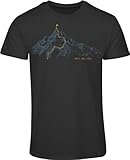 Berg T-Shirt Herren : Walk The Line - Kletter T-Shirt Männer - Geschenk für Wanderer - Bergsteiger Outdoor Ausrüstung (L)