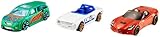 Hot Wheels K5904 - 3er Geschenkset 1:64 Die-Cast Fahrzeuge sortiert, Autobahnen/Zubehör, Spielzeug ab 3 Jahren