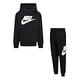 Nike Club Fleece Trainingsanzug für Kinder, Schwarz, Code 86L135-023, schwarz/weiß, 4-5 Jahre