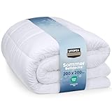 Utopia Bedding Bettdecke 200 x 200 cm, leichte Bettdecke mit Polyesterfüllung für 4 Jahreszeiten, Mikrofaser, für 2 Personen (weiß)