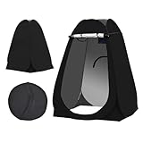 TUKAILAI Camping Toilettenzelt Duschzelt Pop Up Umkleidezelt Privatsphäre Toilette Umkleidekabine Lagerzelt Mobile Outdoor WC Zelt für Camping & Beach, mit Tragetasche 150 x 150 x 190 cm Schwarz