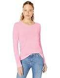 Amazon Essentials Damen Leichter, Langärmeliger Pullover Mit Rundhalsausschnitt (Erhältlich in Übergröße), Hellrosa, S