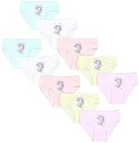 TupTam Unterhosen Mädchen 10er Pack – Bequeme Unterwäsche für Mädchen aus Baumwolle, Farbe: Einhorn Blau Graphite Grau Rosa, Größe: 116-122