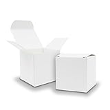 50x itenga Würfelbox aus Karton 6,5x6,5cm weiß Gastgeschenk Schachtel zum Befüllen (Hochzeit. Adventskalender. Taufe. Geburtstag. Geschenk. Kommunion)
