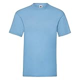 Fruit of the Loom Herren-Kurzarm-T-Shirt Gr. M, himmelblau