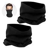 TNEDFOD 2 Stück Schlauchschal Herren Damen, Halstuch Herren Skifahren, Winddicht Multifunktionstuch Herren & Damen, Winter Loop Schal, Halswärmer Halstuch für Fahrrad, Motorrad, Skifahren, Schwarz