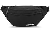 MOBIUSPHY Bauchtasche Damen Herren Gürteltasche Hüfttasche Handytasche Sport Laufgürtel, Schwarz