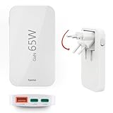 Hama USB C Ladegerät (Schnellladegerät 65 Watt, Ladestecker für Steckdose 2X USB-C, 1x USB-A, für Handy, Laptop, Tablet, unterstützt Power Delivery, Mehrfach USB-Ladegerät mit GaN-Technologie) weiß