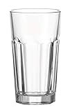 Leonardo Rock XL Trink-Gläser, 4er Set, spülmaschinenfeste Longdrink-Gläser, Trink-Becher aus Glas im klassischen Stil, Getränke-Set, 540 ml, 013384