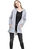 Urban Classics Damen Sweatjacke Ladies Sweat Parka, lange Kapuzenjacke im Stil eines Zip Hoodie - Farbe grau, Größe M