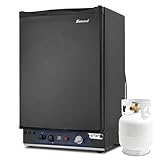 Smad Gas Kühlschrank 12v 230v, 40L Leiser Camping Kühlschrank, 0-10℃, Reversible Tür, für Wohnmobil, Auto, Büro und Schlafzimmer