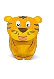 Affenzahn Kleiner Freund Kindergarten-Rucksack für 1-3 Jährige Ergonomisch Reflektierend Ziehzunge mit Namensschild Tiger - Gelb