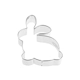 Dr. Oetker Ausstecher Hase Sitzend Klein – Weißblech/Verzinnt, Osterbacken, 85x65x25mm, 2 Jahre Garantie, Designed in Germany, Silber