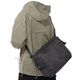 VENATIN Umhängetasche Damen Herren,Verstellbare Crossbody Schultertasche, Messenger Bag,Vintage Canvas Crossbody Bag,Schwarz