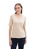 TOM TAILOR Damen 1043836 Basic T-Shirt aus Baumwolle, 12365-Dusty Beige, M