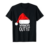 Herren Weihnachtsoutfit Weihnachtsmütze Xmas Deko Outfit Weihnachts Kurzarm T-Shirt
